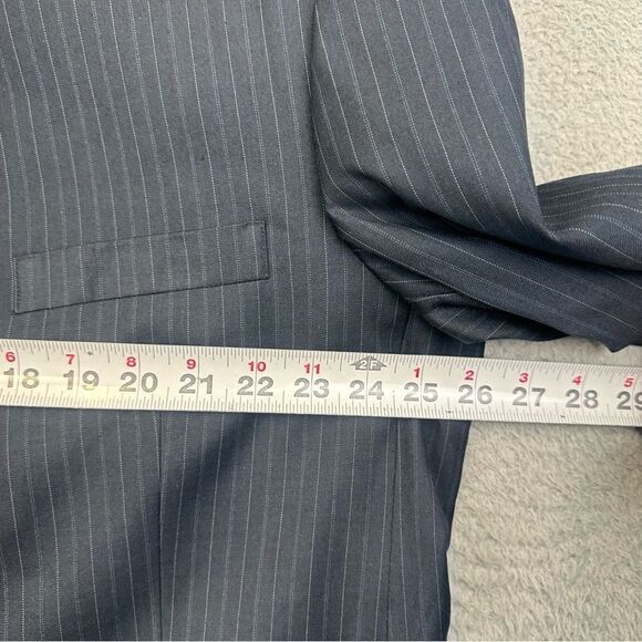 Kilburne Finch Blazer Mens 52R Blue Striped 3 Button Wool Blend Business Jacket - Picture 9 of 14